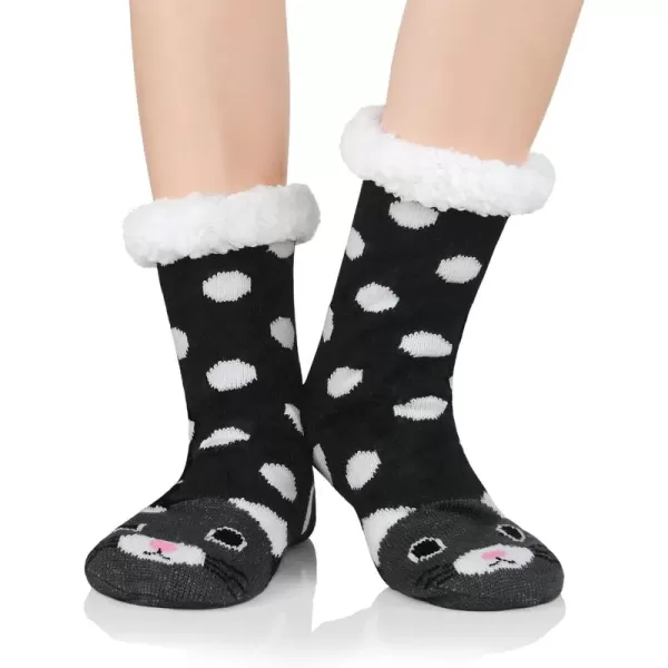 Zando Womens Warm Fuzzy Slipper Socks Fluffy Sherpa Fleece Socks Cozy Non Slip Plush Fleece Socks with Grippers