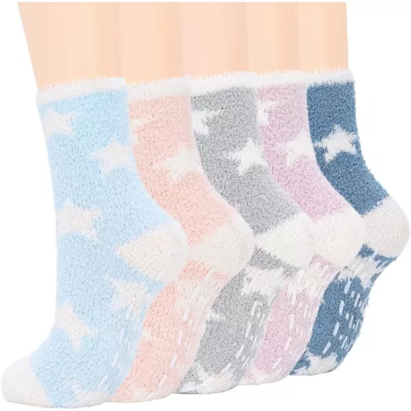 Zando Womens Warm Fuzzy Slipper Socks Fluffy Sherpa Fleece Socks Cozy Non Slip Plush Fleece Socks with Grippers