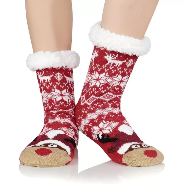 Zando Womens Warm Fuzzy Slipper Socks Fluffy Sherpa Fleece Socks Cozy Non Slip Plush Fleece Socks with Grippers