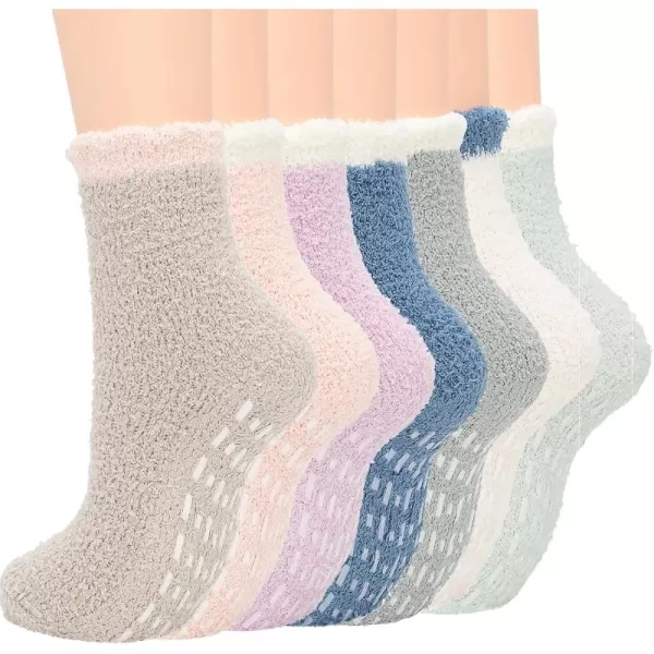 Zando Womens Warm Fuzzy Slipper Socks Fluffy Sherpa Fleece Socks Cozy Non Slip Plush Fleece Socks with Grippers