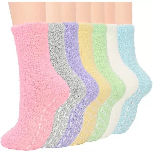 Zando Womens Warm Fuzzy Slipper Socks Fluffy Sherpa Fleece Socks Cozy Non Slip Plush Fleece Socks with Grippers