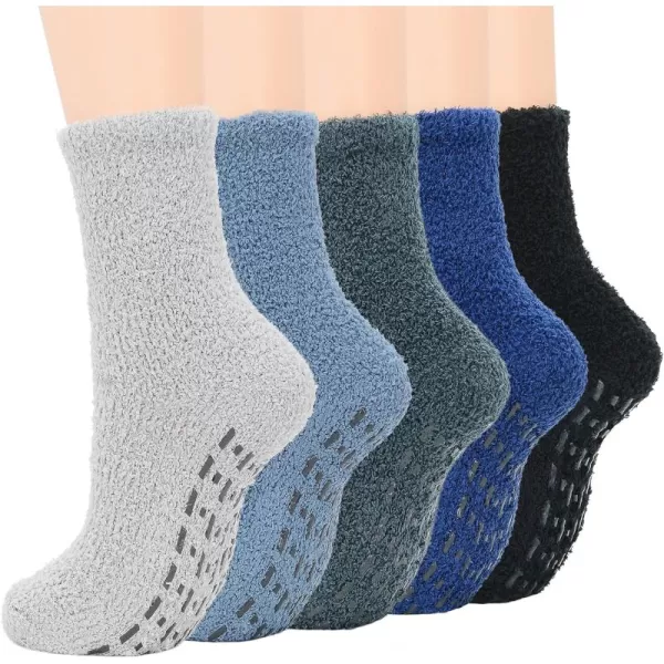Zando Womens Warm Fuzzy Slipper Socks Fluffy Sherpa Fleece Socks Cozy Non Slip Plush Fleece Socks with Grippers