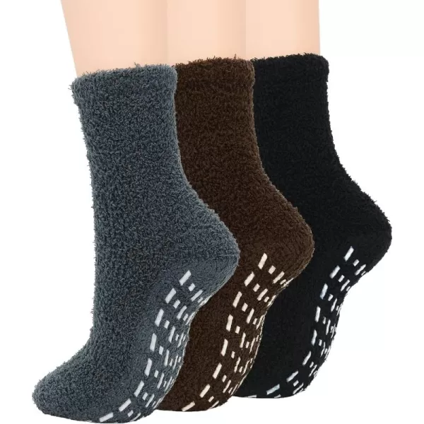 Zando Womens Warm Fuzzy Slipper Socks Fluffy Sherpa Fleece Socks Cozy Non Slip Plush Fleece Socks with Grippers
