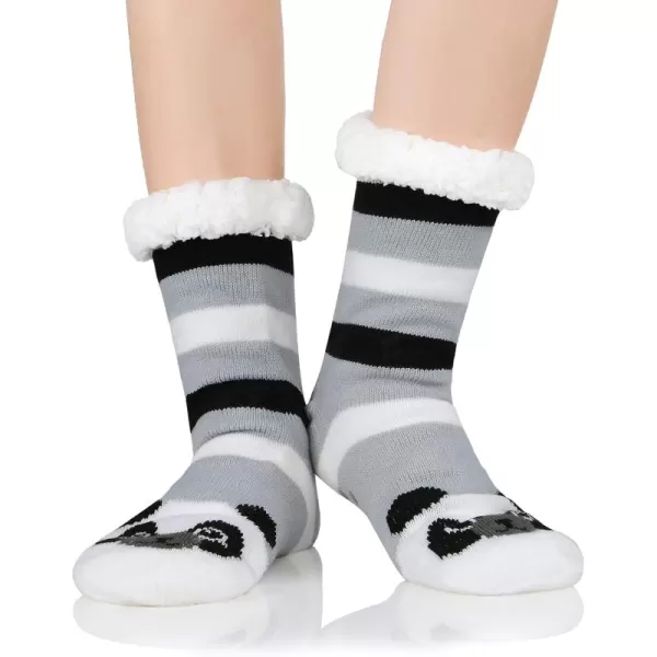 Zando Womens Warm Fuzzy Slipper Socks Fluffy Sherpa Fleece Socks Cozy Non Slip Plush Fleece Socks with Grippers