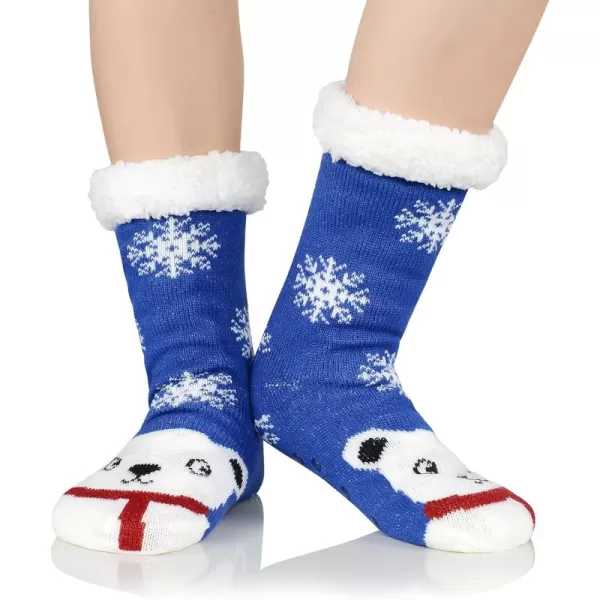 Zando Womens Warm Fuzzy Slipper Socks Fluffy Sherpa Fleece Socks Cozy Non Slip Plush Fleece Socks with Grippers