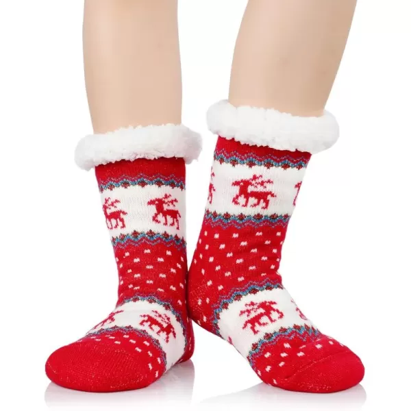 Zando Womens Warm Fuzzy Slipper Socks Fluffy Sherpa Fleece Socks Cozy Non Slip Plush Fleece Socks with Grippers