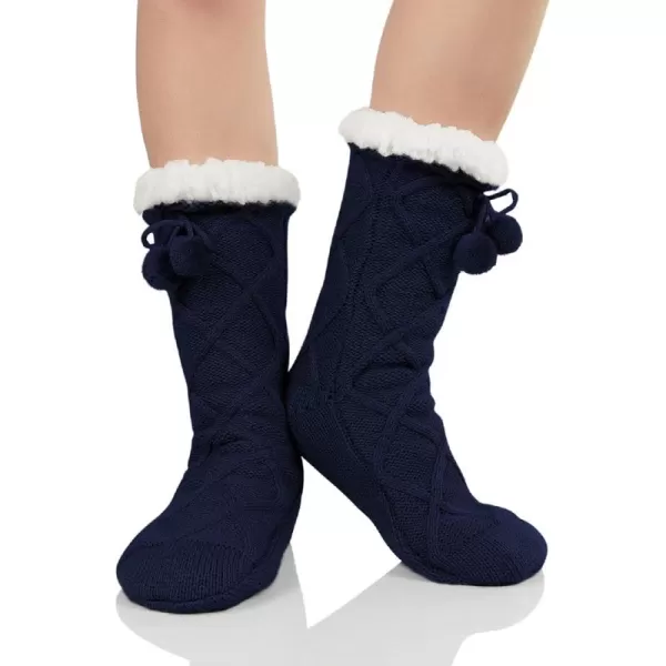 Zando Womens Warm Fuzzy Slipper Socks Fluffy Sherpa Fleece Socks Cozy Non Slip Plush Fleece Socks with Grippers