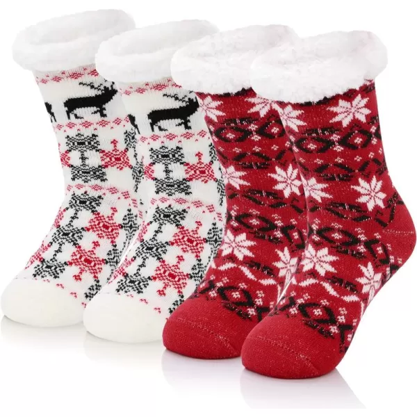 Zando Womens Warm Fuzzy Slipper Socks Fluffy Sherpa Fleece Socks Cozy Non Slip Plush Fleece Socks with Grippers