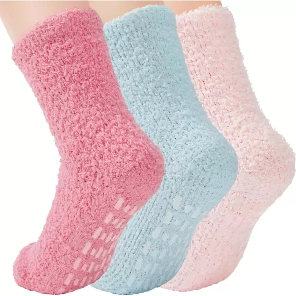Zando Womens Warm Fuzzy Slipper Socks Fluffy Sherpa Fleece Socks Cozy Non Slip Plush Fleece Socks with Grippers