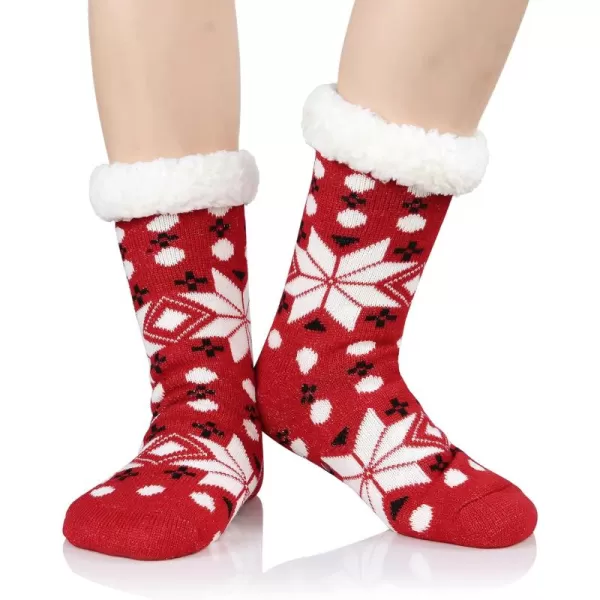 Zando Womens Warm Fuzzy Slipper Socks Fluffy Sherpa Fleece Socks Cozy Non Slip Plush Fleece Socks with Grippers