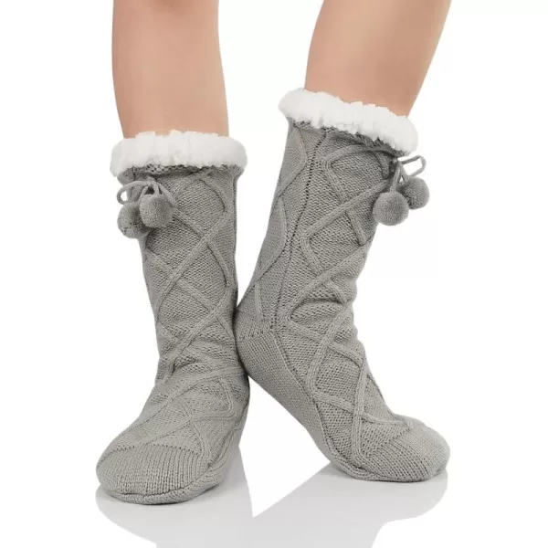 Zando Womens Warm Fuzzy Slipper Socks Fluffy Sherpa Fleece Socks Cozy Non Slip Plush Fleece Socks with Grippers