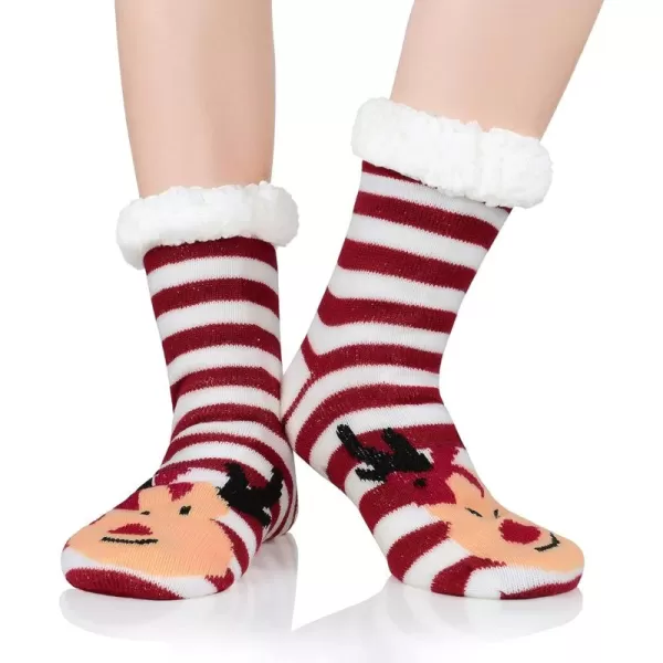 Zando Womens Warm Fuzzy Slipper Socks Fluffy Sherpa Fleece Socks Cozy Non Slip Plush Fleece Socks with Grippers