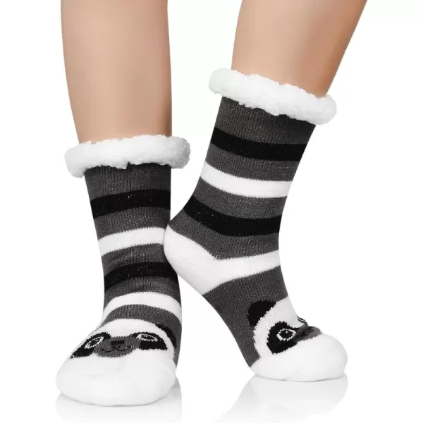 Zando Womens Warm Fuzzy Slipper Socks Fluffy Sherpa Fleece Socks Cozy Non Slip Plush Fleece Socks with Grippers