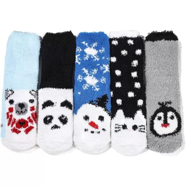 Zando Womens Warm Fuzzy Slipper Socks Fluffy Sherpa Fleece Socks Cozy Non Slip Plush Fleece Socks with Grippers