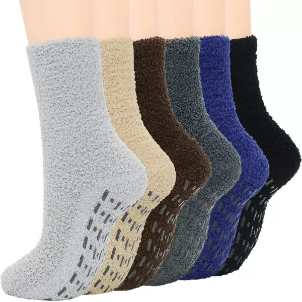 Zando Womens Warm Fuzzy Slipper Socks Fluffy Sherpa Fleece Socks Cozy Non Slip Plush Fleece Socks with Grippers
