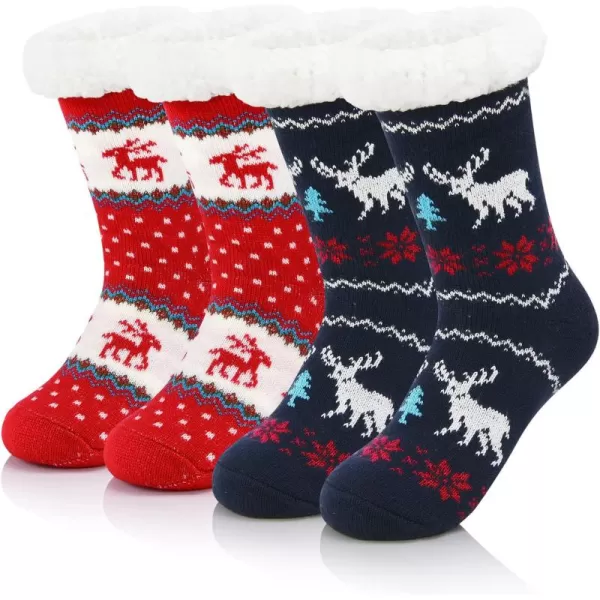 Zando Womens Warm Fuzzy Slipper Socks Fluffy Sherpa Fleece Socks Cozy Non Slip Plush Fleece Socks with Grippers