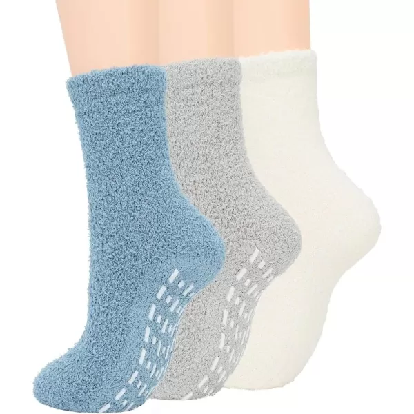 Zando Womens Warm Fuzzy Slipper Socks Fluffy Sherpa Fleece Socks Cozy Non Slip Plush Fleece Socks with Grippers