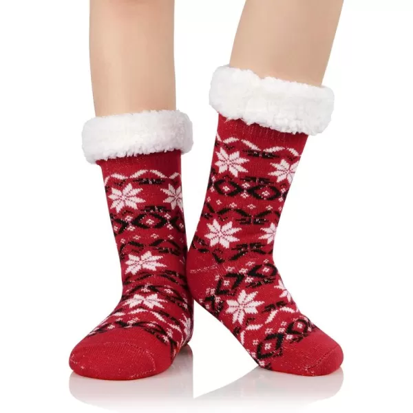 Zando Womens Warm Fuzzy Slipper Socks Fluffy Sherpa Fleece Socks Cozy Non Slip Plush Fleece Socks with Grippers