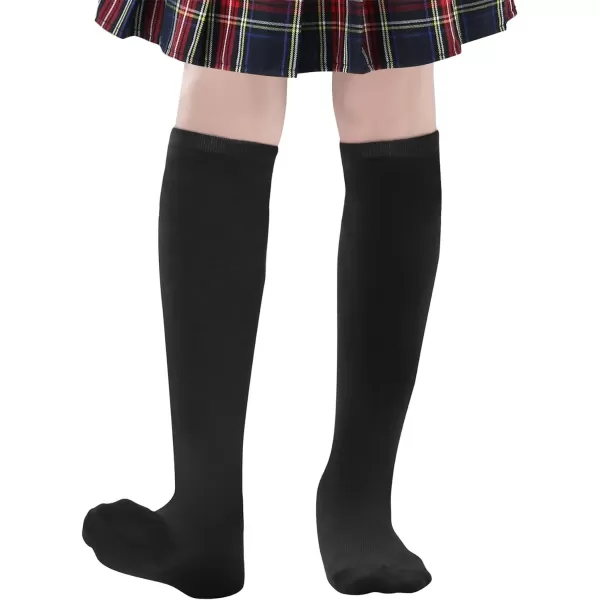 Zando 3 Pairs Girls Knee High Socks Cotton School Uniform Socks Kids Soccer Socks Outdoor Long Tube Socks 3-14 Years