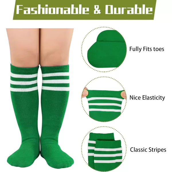 Zando 4 Pairs Kids Soccer Socks Baseball Softball Socks Youth Athletic Socks Boys Girls Knee High Socks 4-10 Years