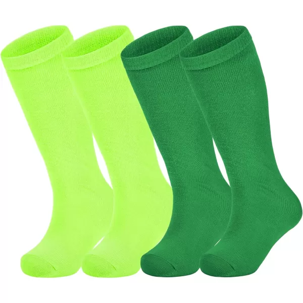 Zando 4 Pairs Kids Soccer Socks Baseball Softball Socks Youth Athletic Socks Boys Girls Knee High Socks 4-10 Years