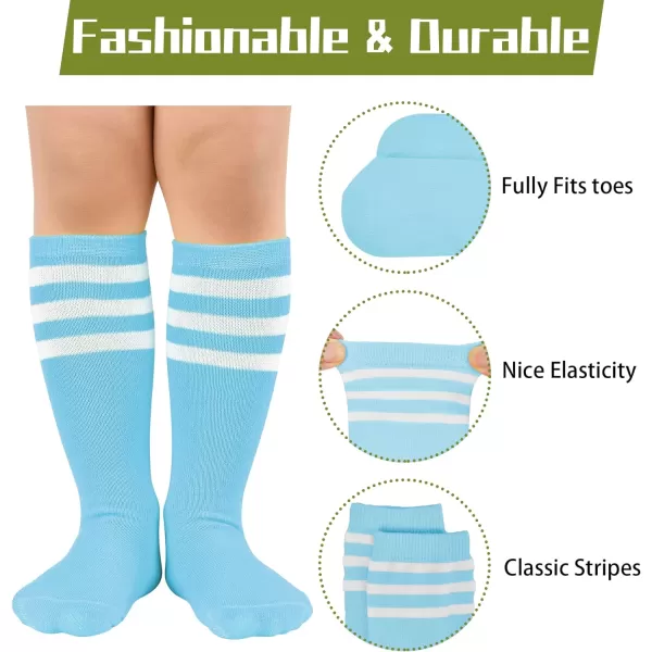 Zando 4 Pairs Kids Soccer Socks Baseball Softball Socks Youth Athletic Socks Boys Girls Knee High Socks 4-10 Years