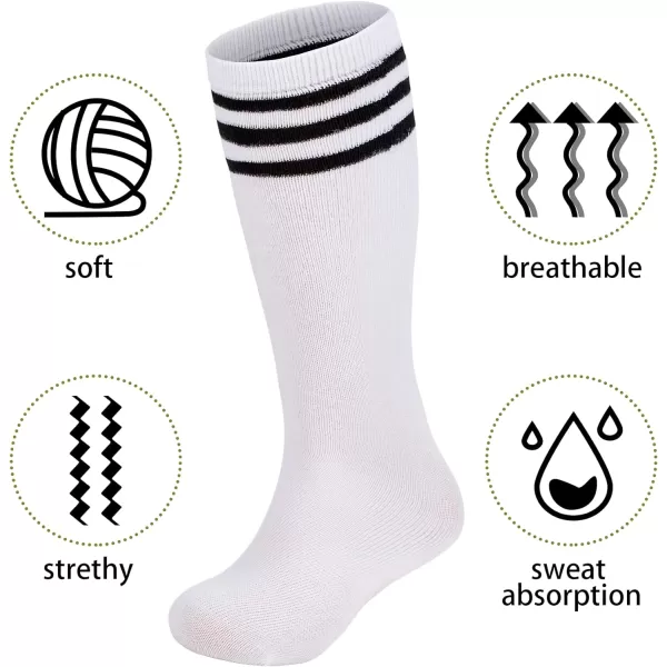 Zando 4 Pairs Kids Soccer Socks Baseball Softball Socks Youth Athletic Socks Boys Girls Knee High Socks 4-10 Years