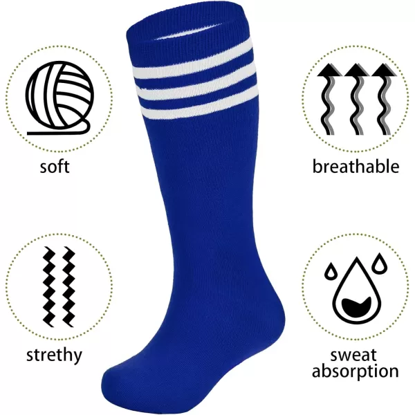Zando 4 Pairs Kids Soccer Socks Baseball Softball Socks Youth Athletic Socks Boys Girls Knee High Socks 4-10 Years