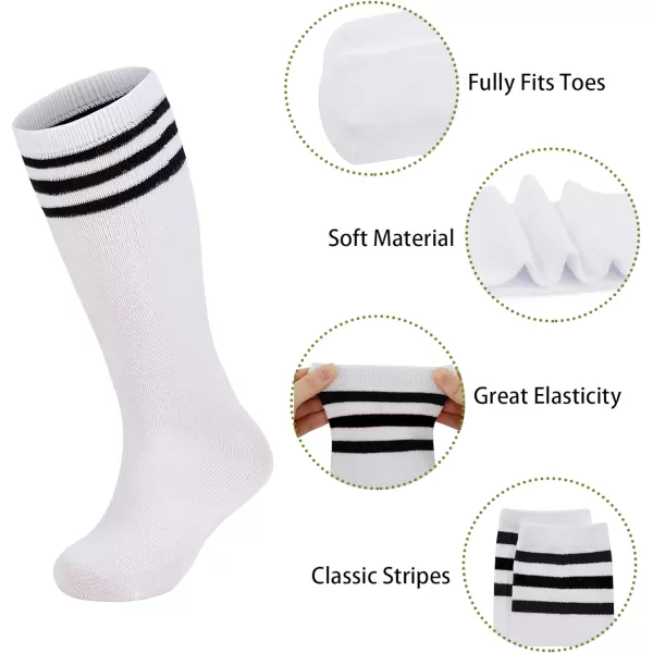 Zando 4 Pairs Kids Soccer Socks Baseball Softball Socks Youth Athletic Socks Boys Girls Knee High Socks 4-10 Years