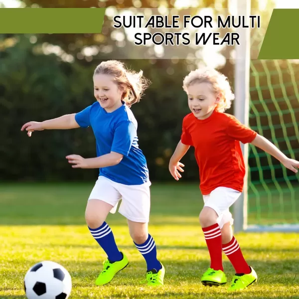 Zando 4 Pairs Kids Soccer Socks Baseball Softball Socks Youth Athletic Socks Boys Girls Knee High Socks 4-10 Years