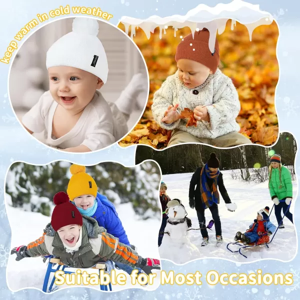 Zando Baby Beanie Baby Winter Hat Toddler Hat Double Layer Kids Knit Cap for Boys Girls Baby Pom Pom Infant Beanie Babies