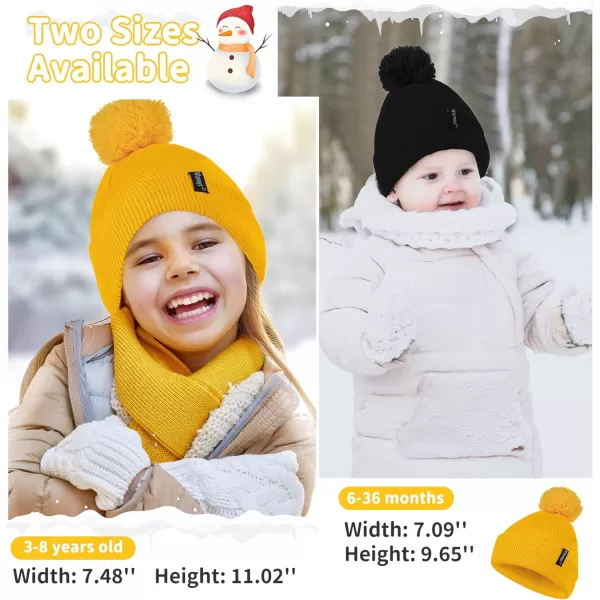 Zando Baby Beanie Baby Winter Hat Toddler Hat Double Layer Kids Knit Cap for Boys Girls Baby Pom Pom Infant Beanie Babies