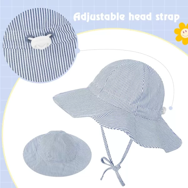 Zando Baby Boy Beach Hat Baby Girl Sun Hat UPF 50+ Toddler Caps for Boys Girls Infant Wide Brim Hats Baby Bucket Hat