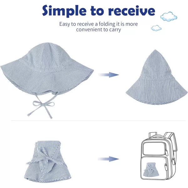 Zando Baby Boy Beach Hat Baby Girl Sun Hat UPF 50+ Toddler Caps for Boys Girls Infant Wide Brim Hats Baby Bucket Hat
