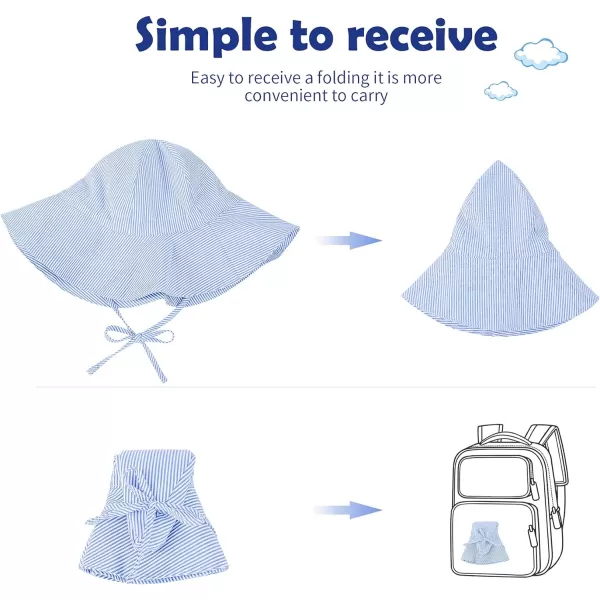 Zando Baby Boy Beach Hat Baby Girl Sun Hat UPF 50+ Toddler Caps for Boys Girls Infant Wide Brim Hats Baby Bucket Hat