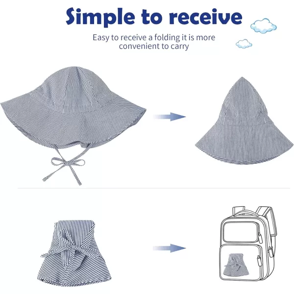Zando Baby Boy Beach Hat Baby Girl Sun Hat UPF 50+ Toddler Caps for Boys Girls Infant Wide Brim Hats Baby Bucket Hat