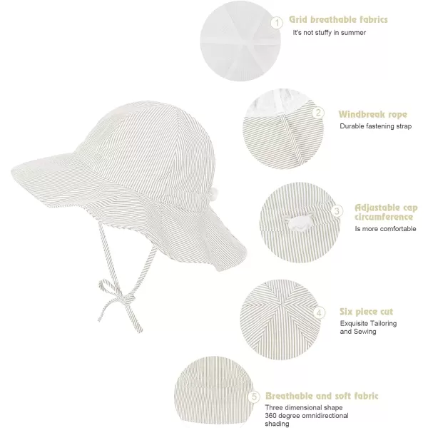 Zando Baby Boy Beach Hat Baby Girl Sun Hat UPF 50+ Toddler Caps for Boys Girls Infant Wide Brim Hats Baby Bucket Hat