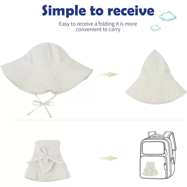 Zando Baby Boy Beach Hat Baby Girl Sun Hat UPF 50+ Toddler Caps for Boys Girls Infant Wide Brim Hats Baby Bucket Hat