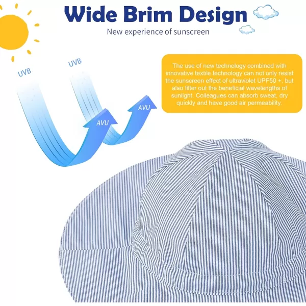 Zando Baby Boy Beach Hat Baby Girl Sun Hat UPF 50+ Toddler Caps for Boys Girls Infant Wide Brim Hats Baby Bucket Hat