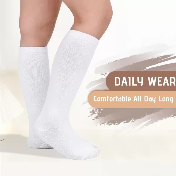 Zando Baby Girl Socks Cotton Baby Knee High Socks Cute Ruffle Socks for Toddler Girls Infant Uniform Stockings Seamless