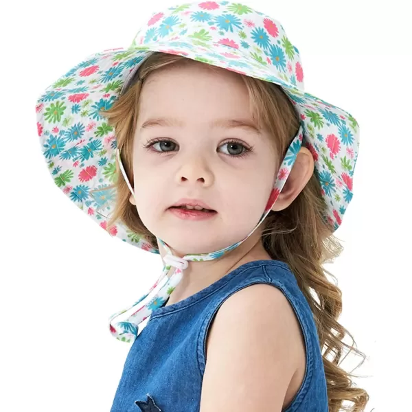 Zando Baby Girls Sun Hat Infant Summer Hat UPF 50+ Sun Protection Cap Wide Brim Bucket Hats for Baby Girls Boys