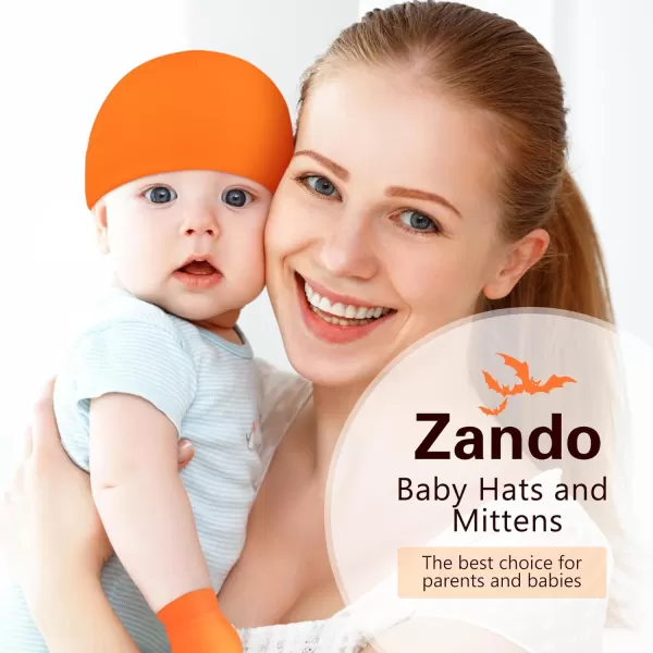 Zando Baby Hats and Mittens Unisex Infant Beanie Caps Newborn Hospital Hat with Scratch Mitten Set for Baby Boys Grils Hats