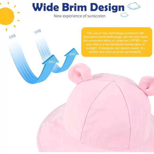 Zando Baby Sun Hat Newborn UPF 50+ Wide Brim Toddler Bucket Hat for Boys Girls Hats Adjustable Summer Beach Caps 0-4 Years