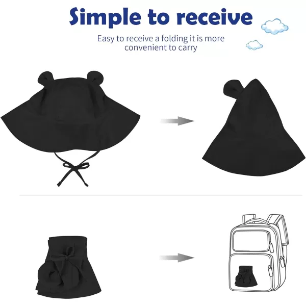Zando Baby Sun Hat Newborn UPF 50+ Wide Brim Toddler Bucket Hat for Boys Girls Hats Adjustable Summer Beach Caps 0-4 Years