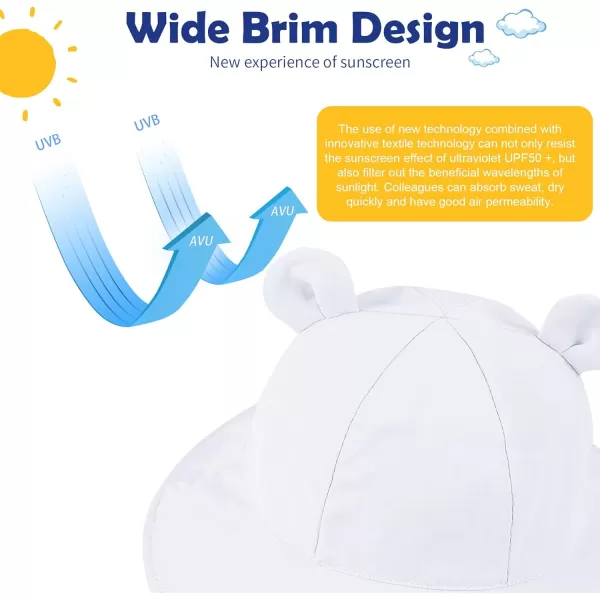 Zando Baby Sun Hat Newborn UPF 50+ Wide Brim Toddler Bucket Hat for Boys Girls Hats Adjustable Summer Beach Caps 0-4 Years