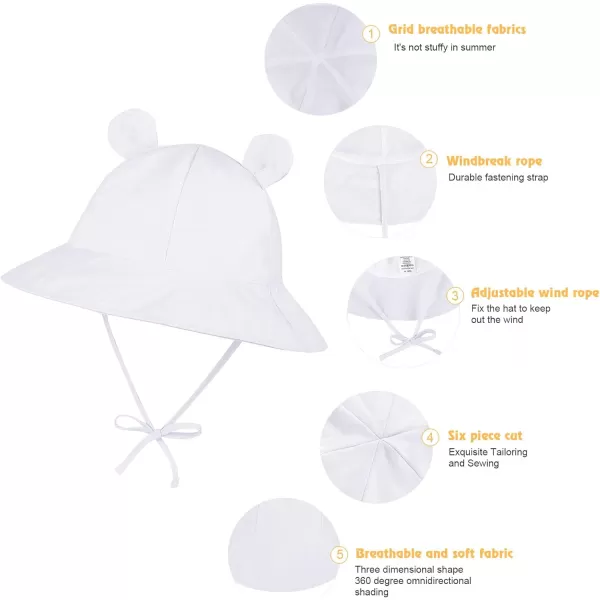 Zando Baby Sun Hat Newborn UPF 50+ Wide Brim Toddler Bucket Hat for Boys Girls Hats Adjustable Summer Beach Caps 0-4 Years