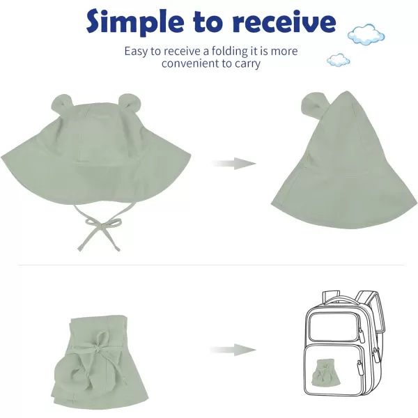 Zando Baby Sun Hat Newborn UPF 50+ Wide Brim Toddler Bucket Hat for Boys Girls Hats Adjustable Summer Beach Caps 0-4 Years