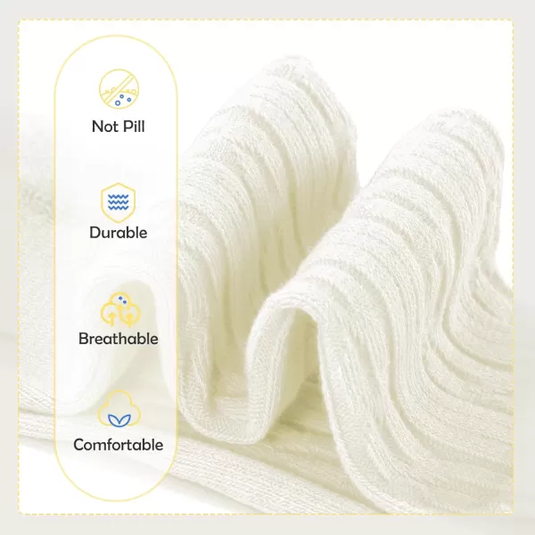 Zando Baby Tights Cable Knit Leggings Cotton Pantyhose Seamless Stockings Cream White Tights for Newborn Toddler and Kids