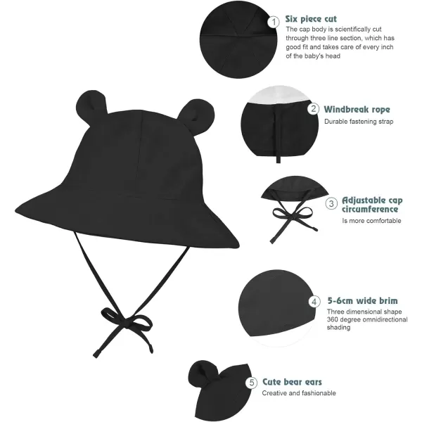 Zando Baby Toddler Sun Bucket Hats Wide Brim Beach Hats Infants Girls Cap Sun Protection Summer Kid Hat