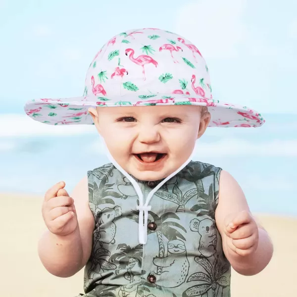 Zando Baby Toddler Sun Bucket Hats Wide Brim Beach Hats Infants Girls Cap Sun Protection Summer Kid Hat